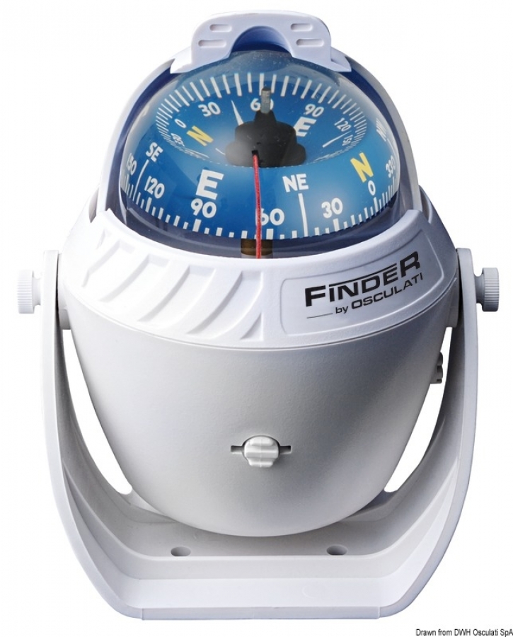 Finder compass Ø2"5/8 w/bracket white/blue LED