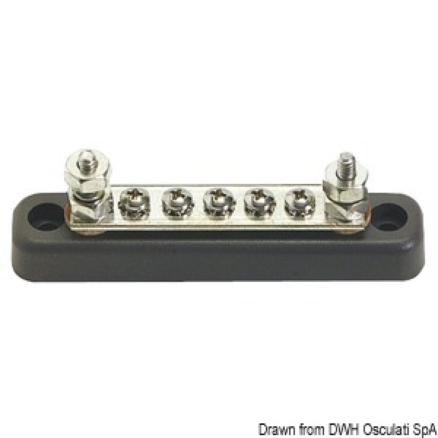 Контактная панель 7 контактов 100А Габариты 107х22мм Контакты 2х5мм + 4х5мм