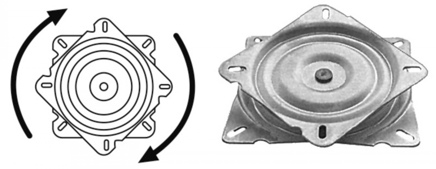 Chair base - stainless steel - swivel 165 x 165 mm