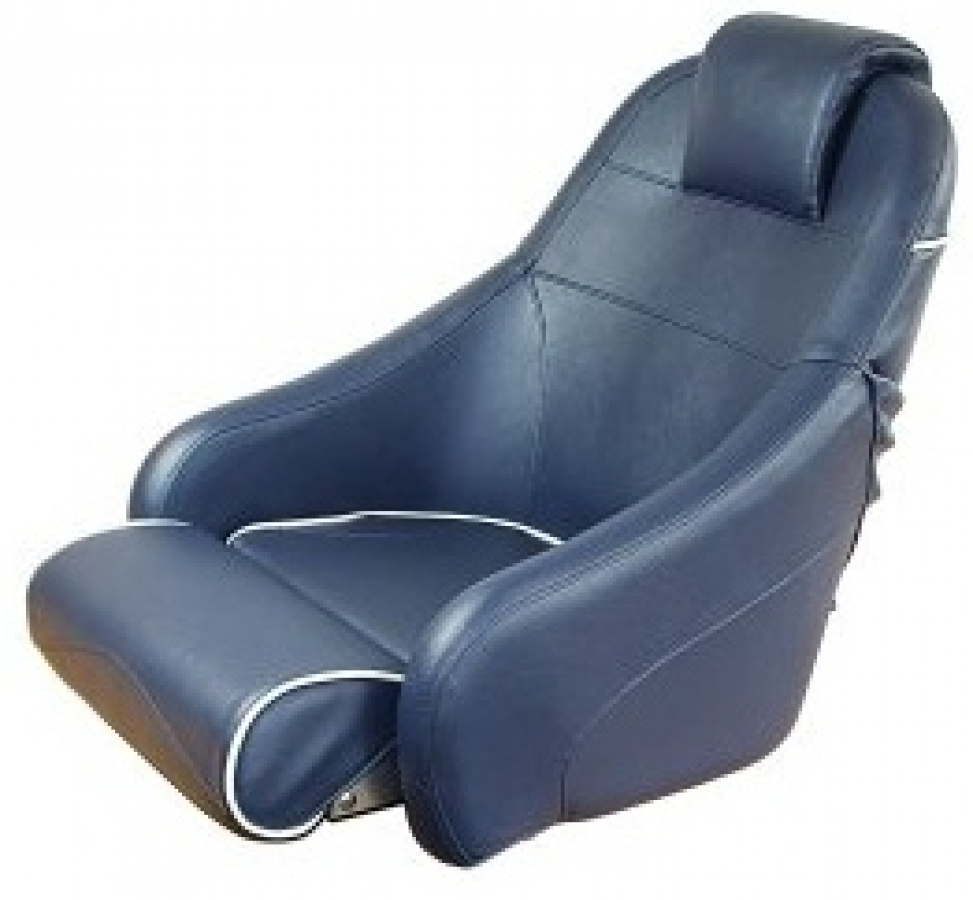 Flip up chair - blue with white decor W570mm x 720mm x h 620mm