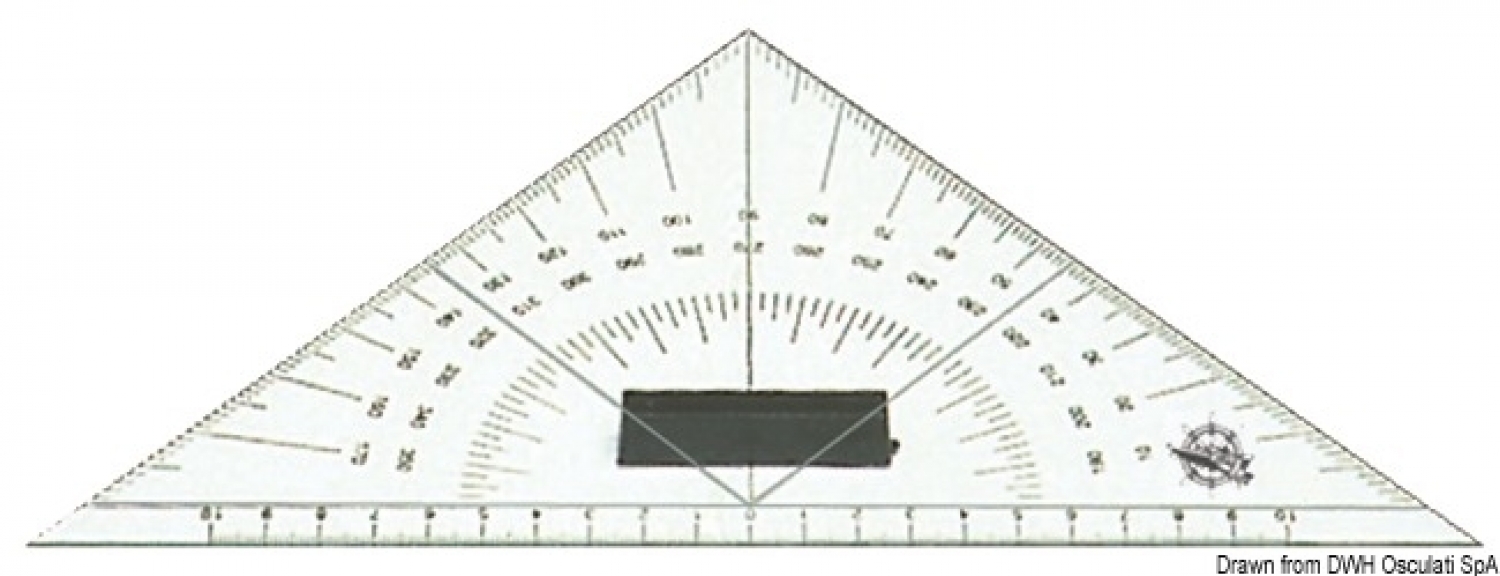 Plexiglass triangular protractor