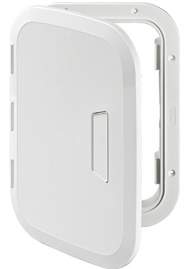 HATCH WITH PUSH BUTTON OPENING white 370x275mm Internal 290 x 190mm