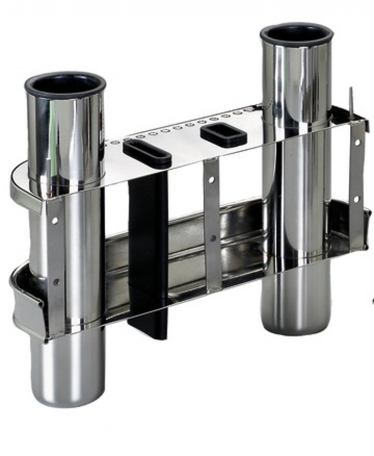 SS rod holder for bulkhead mounting 2 rods 	280x235 (H)