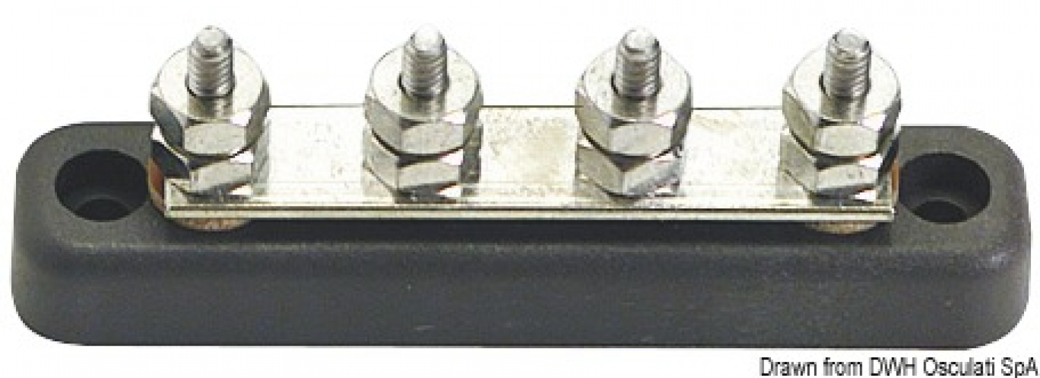 Bus-bar electric terminal board 4 x 5 mm Max Current 100A  107x22mm