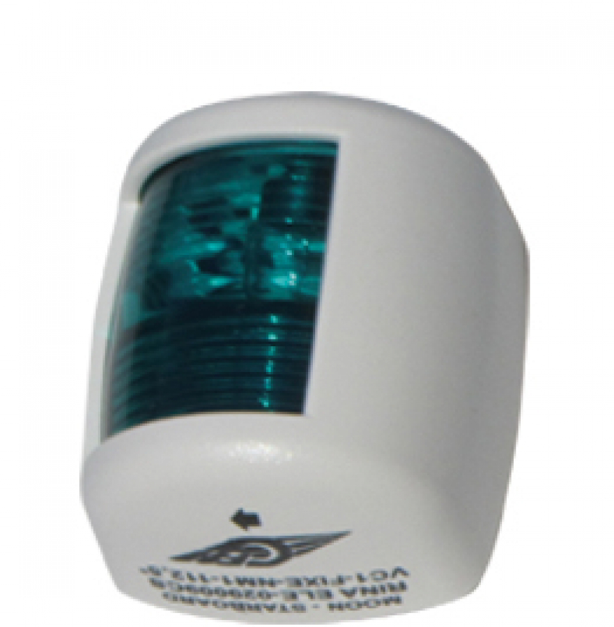 NAVIGATION LIGHTS green 112,5°, white hull , under 12m IP56 12V 10W  H61mm