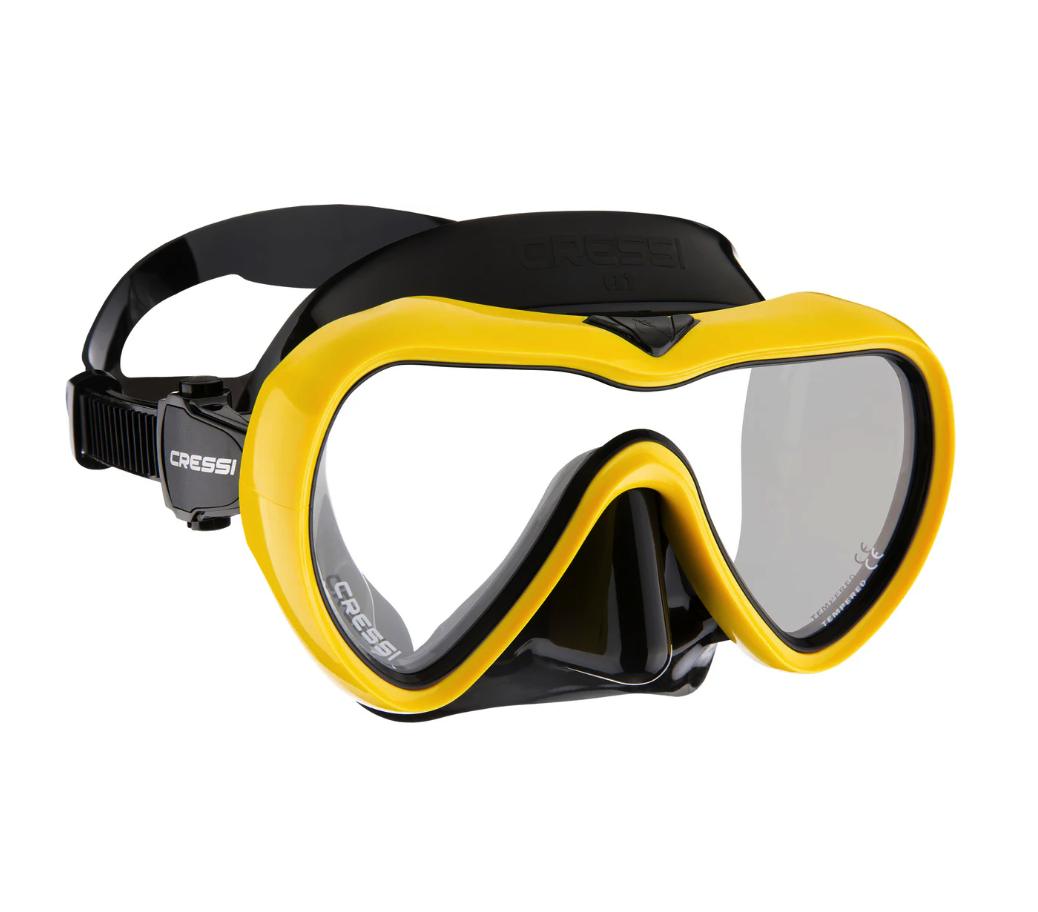 Niršanas Maska Cressi A1 Black/Yellow ANTI FOG - stikls