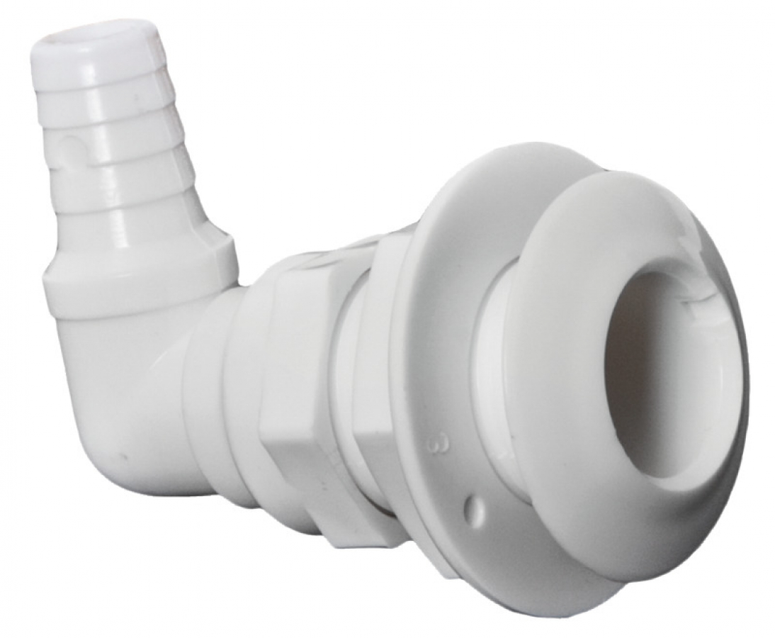 90° seacock white plastic Ø1" x 25 mm