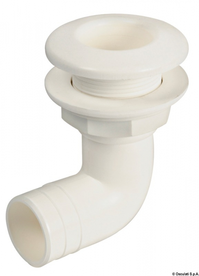 Skin fitting with 90° elbow Ø20mm white ABS