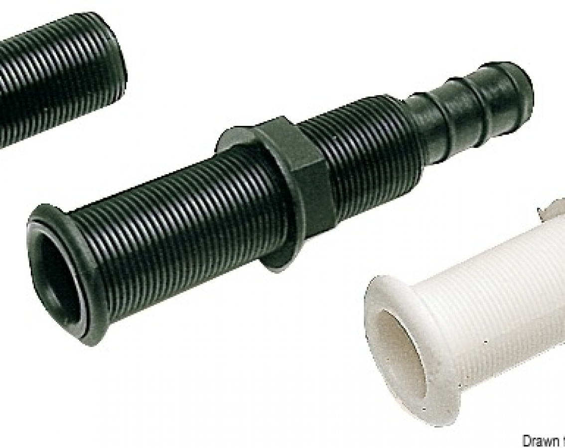 Water drain bushing with hose adaptor black L153mm x inside Ø23mm Hose Ø19 mm