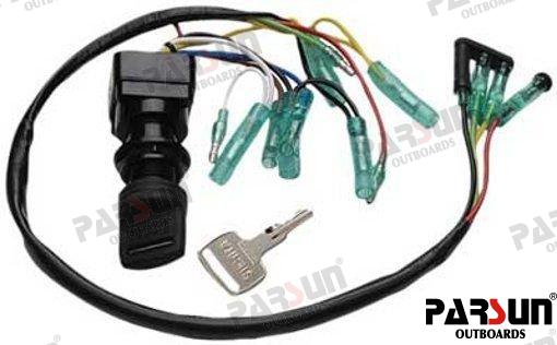 Ignition starter switch for OEM: Parsun: F15-13000200W; Yamaha: 703-82510-12, 703-82510-13, 7038251012, 7038251013