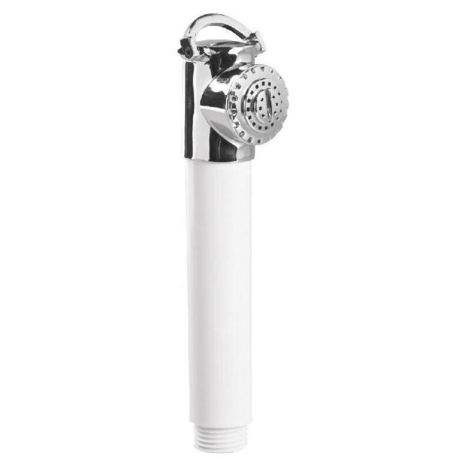 Lux shower head 1/2" white with chrome