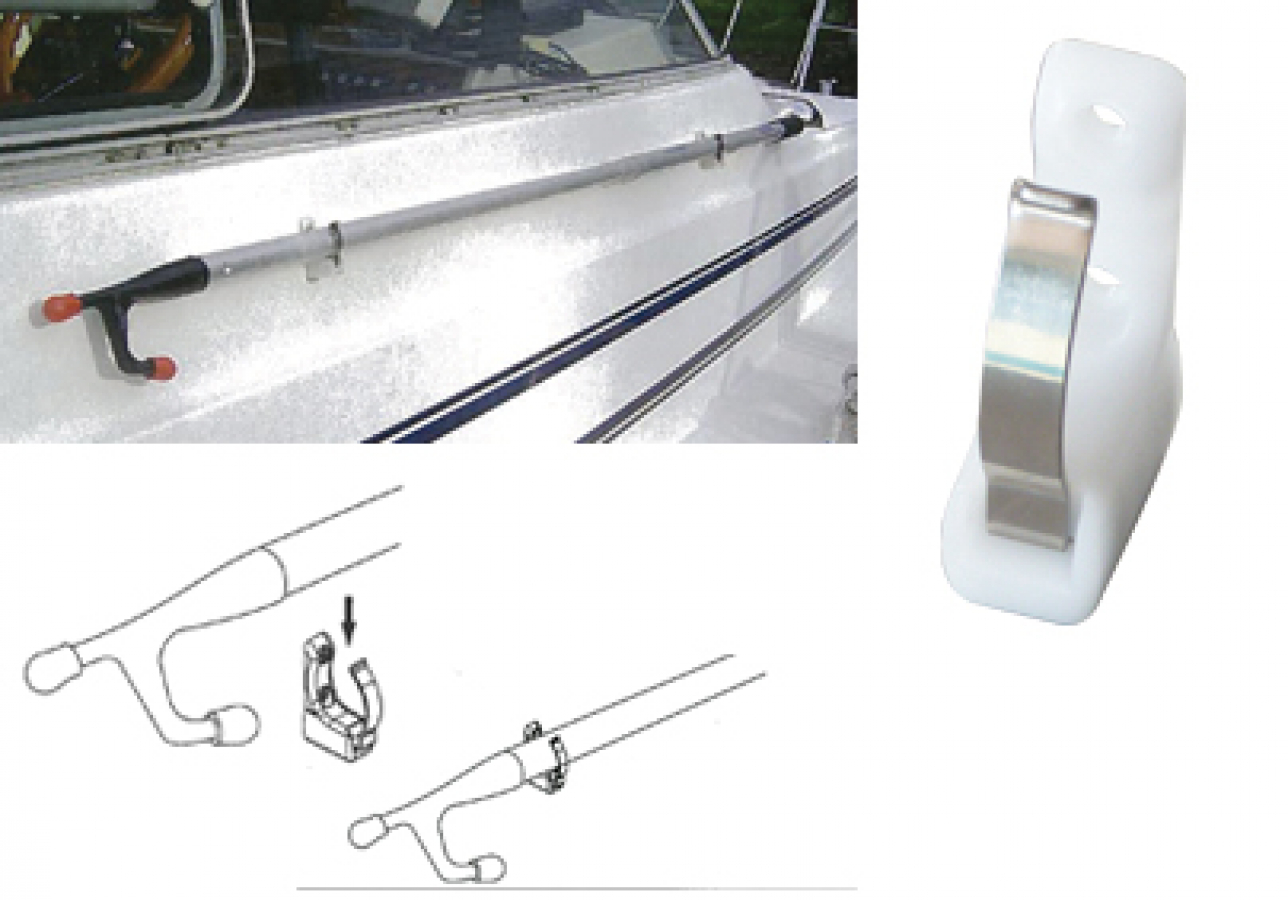 Boat hook bracket, hooks diameter 28mm - 32mm