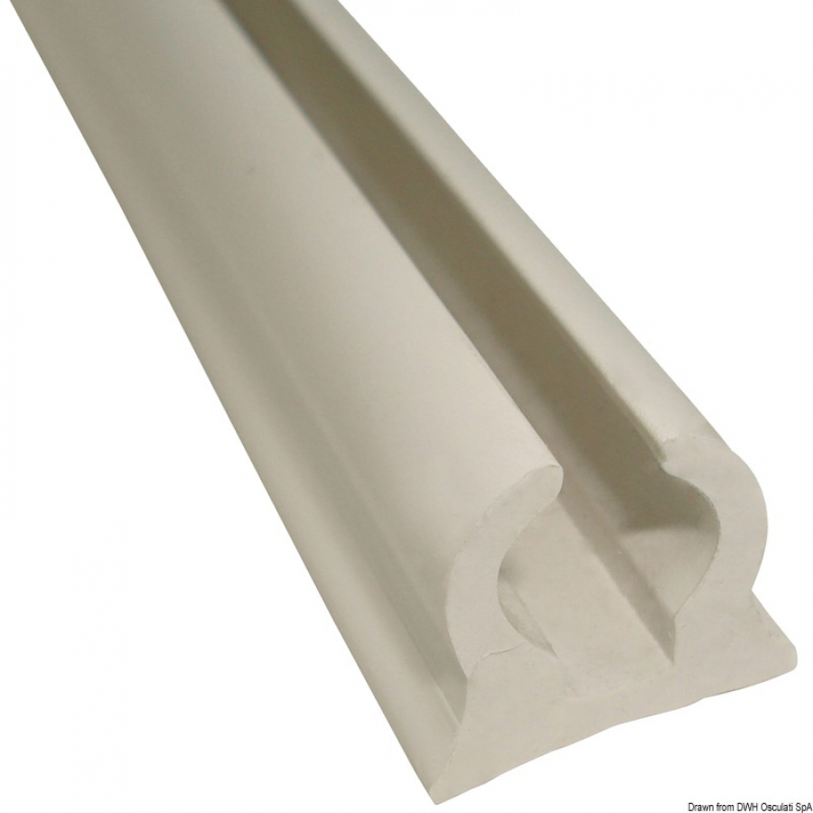 White semirigid PVC tray for hoods and bimini 4 m x 14mm x 13mm