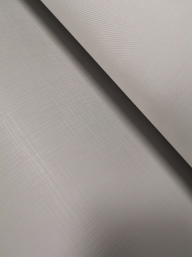 PVC Tenta audums Nautica Pelēks Platums 215cm - Priekš transportēšanas pārklājiem. Cena par 1m2.