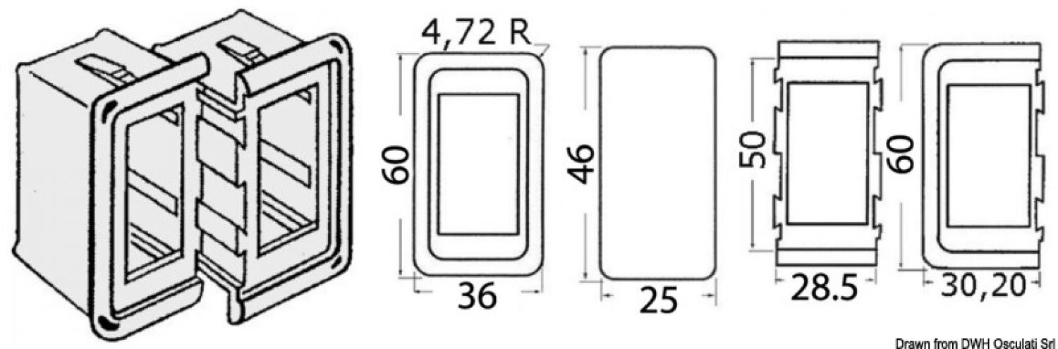 Plastic bezel for stand alone switch (can be used with GS11126-GS11137)