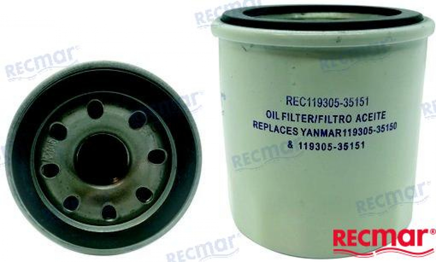 Oil filter for OEM: Yanmar: 119305-35150, 119305-35151, 124450-35100