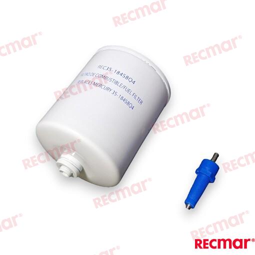 Fuel filter Mercury Mariner V6 EFI/DFI (1996+) OEM: Mercruiser: 184584, 184585, 18458A4, 18458Q04, 18458Q3, 18458Q4, 18458T3, 18458T4
