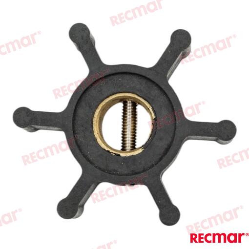 Water pump impeller for OEM: Jabsco: 18653-0001, 18653-0001-P, 18653-001, 653-0001, 653-0001-P, Johnson Pump: 09-810B, 09-810B-1;