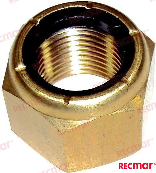 Prop nut Mercury V6, Alpha One, Bravo, Honda - OEM: Mercruiser: 11-52407Q1, 11-52707, 11-52707Q1, 11-827614, 52707Q1, 52707T1;