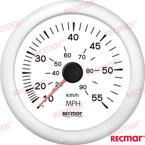 speedometer 0-55 mph white D100mm