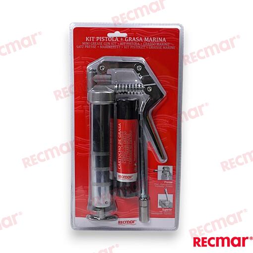 Смазочное пистолет с картриджем - подключение к двигателю лодочного двигателя для смазки