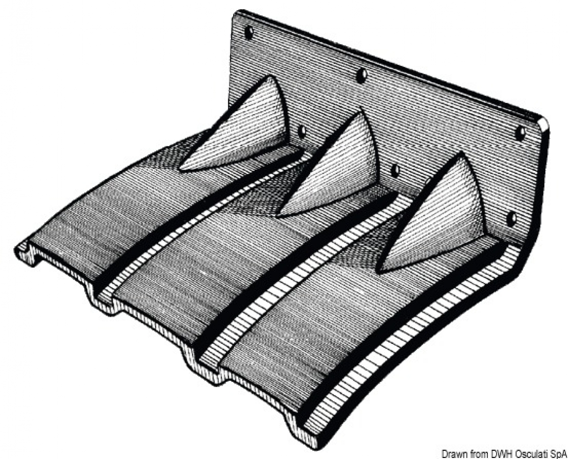 Regulējama trima plāksne, 280x200 mm, laivām līdz 6m