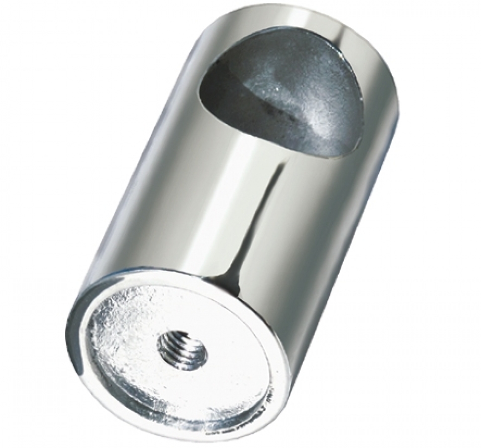 STAINLESS STEEL BASE FOR HANDRAIL - hole Ø25mm Ø30xH60mm end cap AISI316