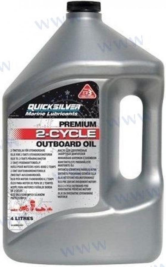 2-Stroke Oil Quicksilver Premium TCW-3 3.78L OEM: Mercruiser: 858022E01, 858022QB1, 859040A6, 8M0205371, 92-831230A6, 92-858022K01