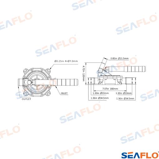 diaphragm hand pump 720 gph 45l/min