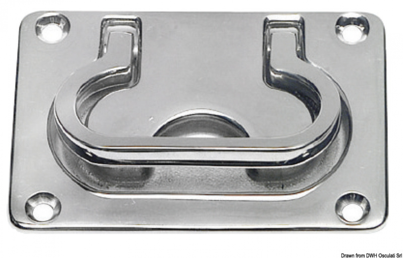 Latch Heavy Duty AISI316 mirror polished w/handle 55x77mm