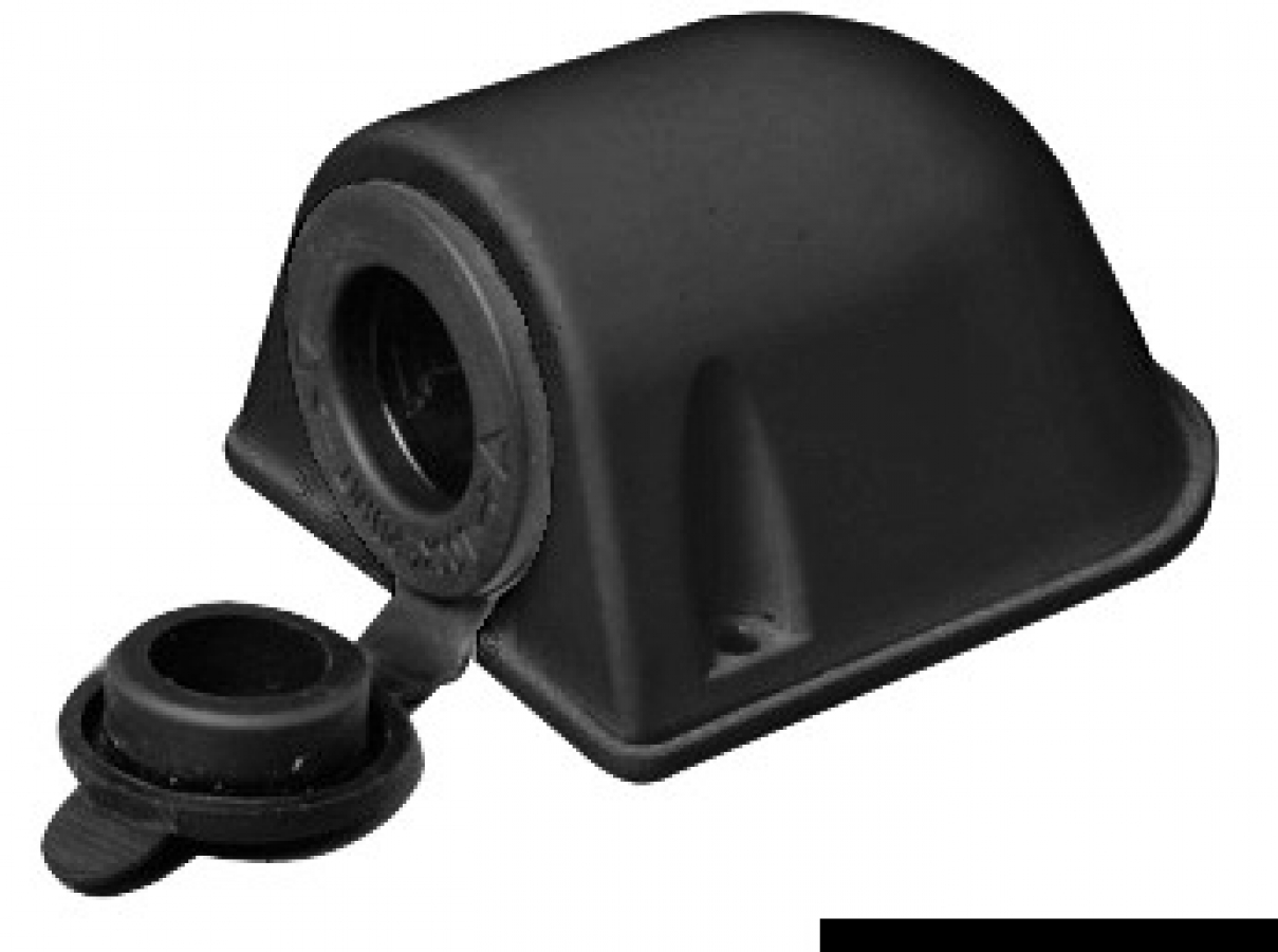 Watertight socket, black 12V