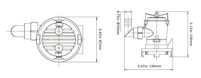 non automatic bilge pump SEAFLO  350 gph 12v
