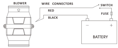 in-line blower 24v 4"/105mm 465m3/h