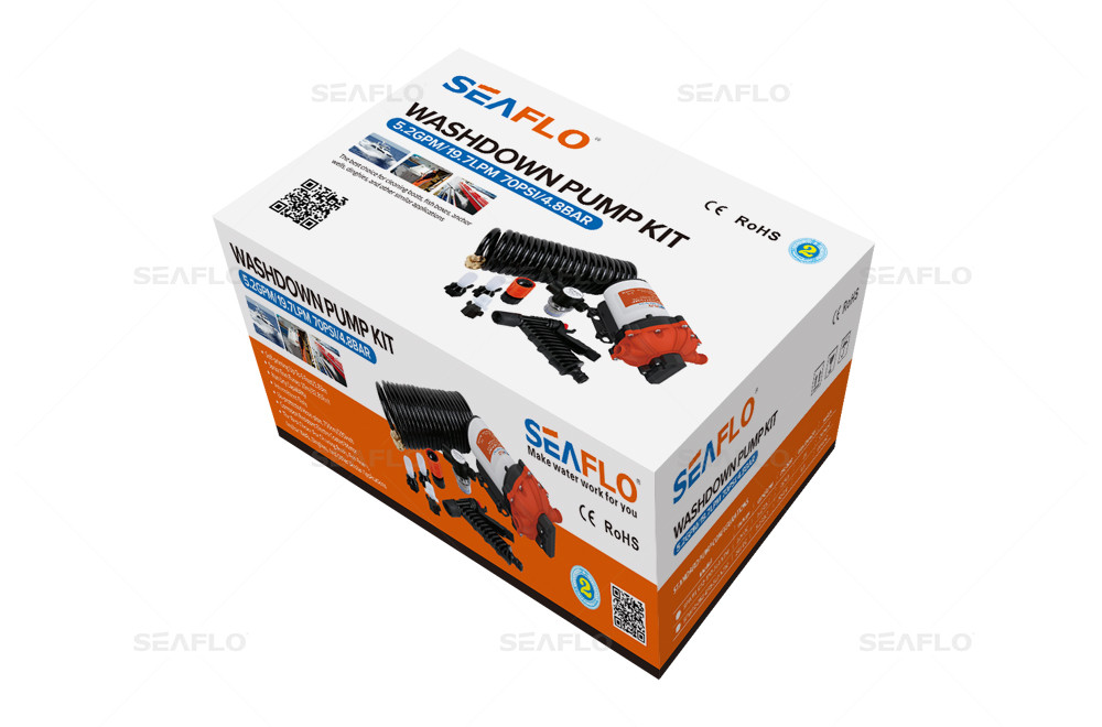 washdown water pump kit SEAFLO 24v 5.0/18.9lpm Series 51