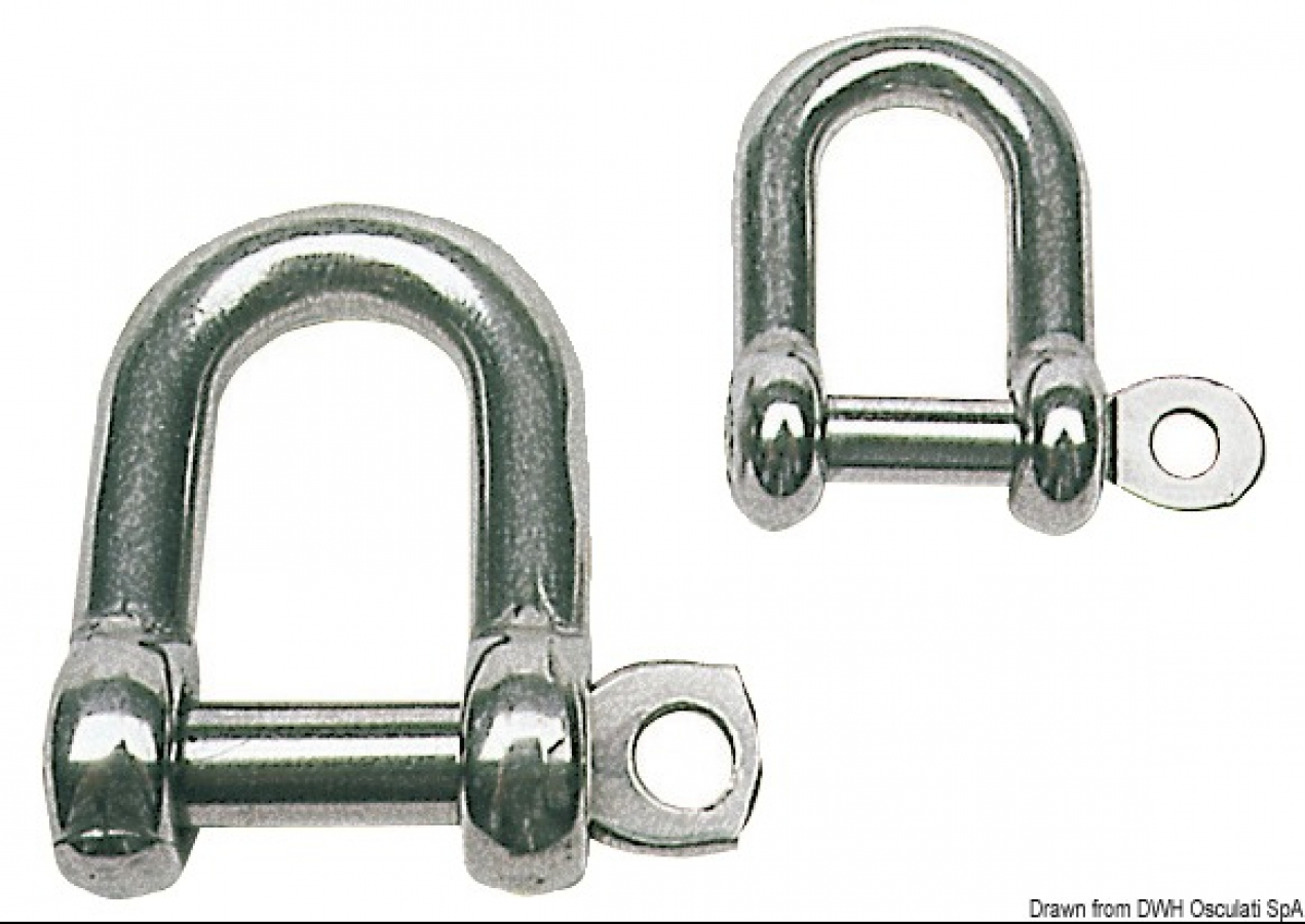 Shackle made of stainless steel AISI 316 A 8mm B 16 mm D 16mm L1 32mm BL - 2800kg WL -  700kg
