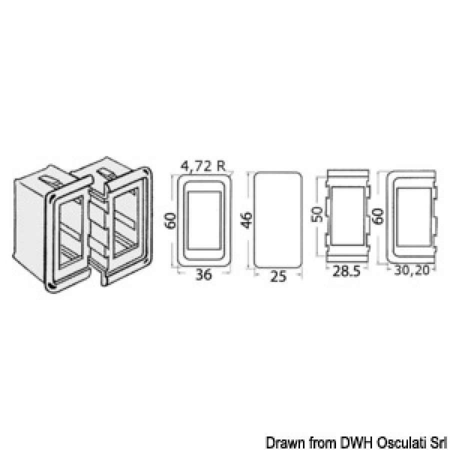 Plastic bezel for switch, central insert can be used with GS11147/48