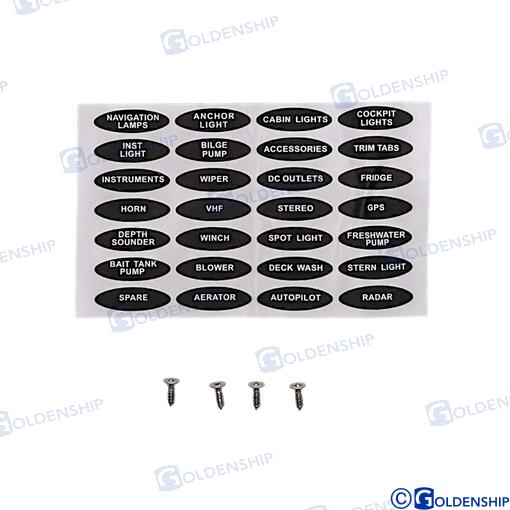 SPLASHPROOF SWITCH PANEL 6 pos 15A 12V 110 x 125 mm