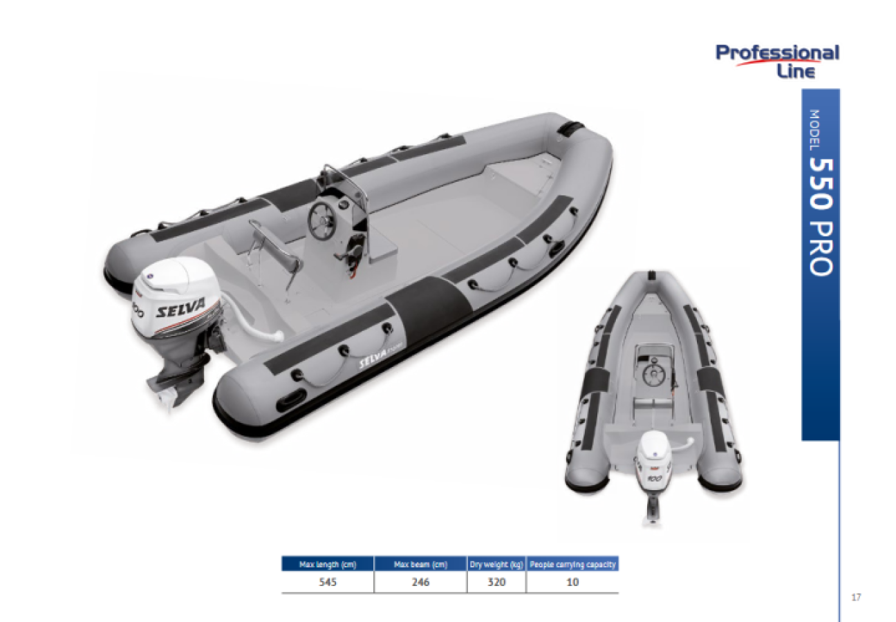 Selva Boat Professional 550 Pro with Selva engine Murena 70 E.F.I E.ST.L.PT