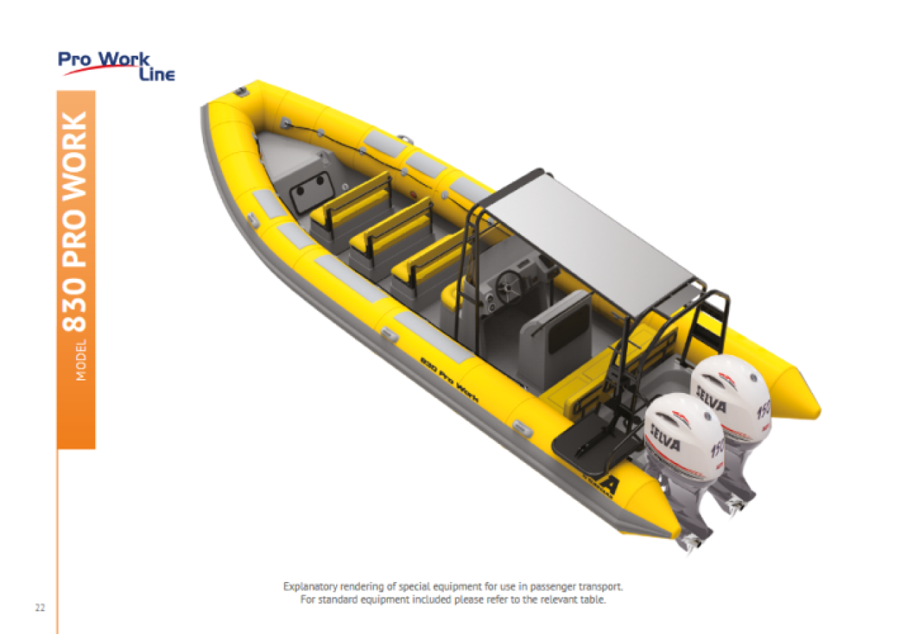 Selva Laiva Pro Work 830 Hypalon ar Selva dzinēju White Whale 300 E.F.I E.DW.XL.PT.