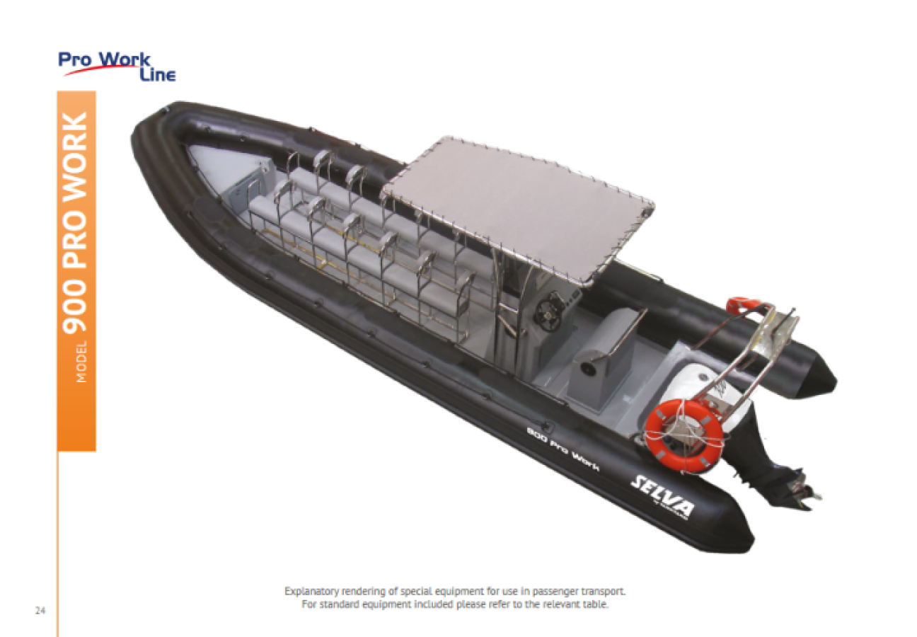 Selva Laiva Pro Work 900 Hypalon ar Selva dzinēju White Whale 300 E.F.I E.DW.XL.PT.