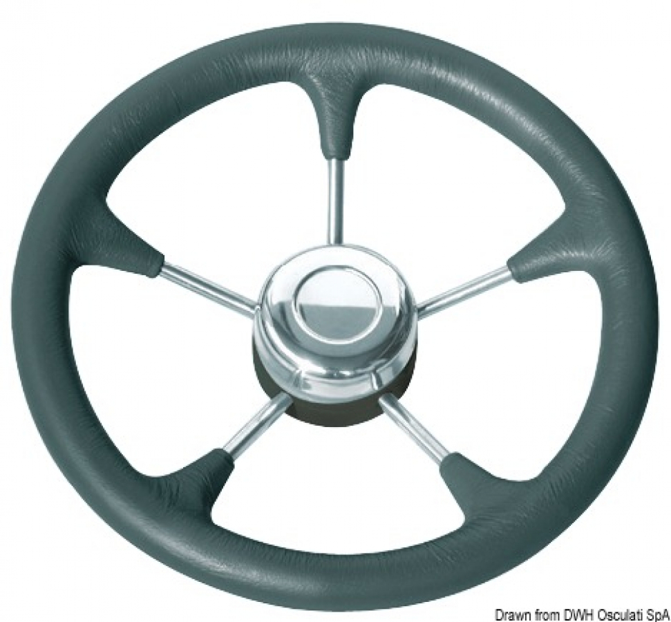 Steering wheel 5 spokes d.350mm - black