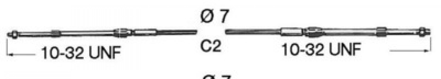 Кабель дистанционного управления C2 - 15 футов для Honda, Tohatsu, Yamaha, Selva, Suzuki