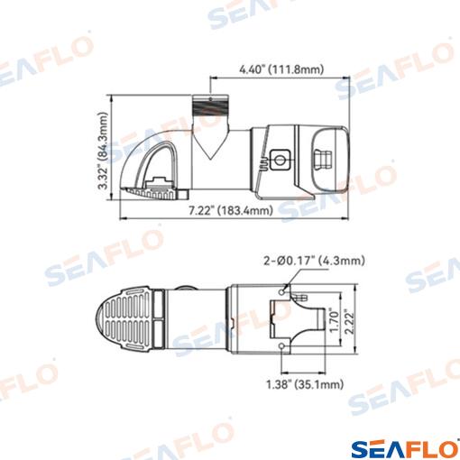 Sump pump 12V 1100GPH AUTO S14A Outlet 19mm, 25mm, or 29mm