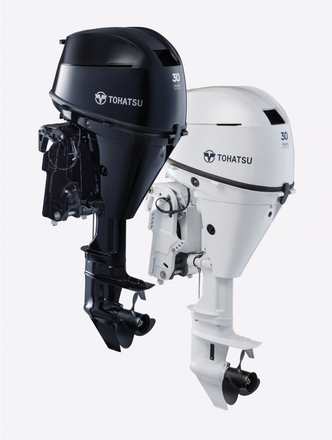 Engine TOHATSU 30 DETL - Aqua Marine Blue - tail control, electric start, trim-tilt, L leg, NMEA2000