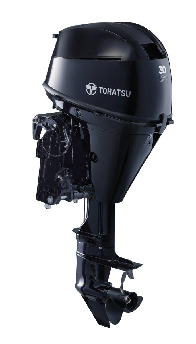 Engine Tohatsu MFS 30DS - tiller, S - leg, tachometer, hour meter