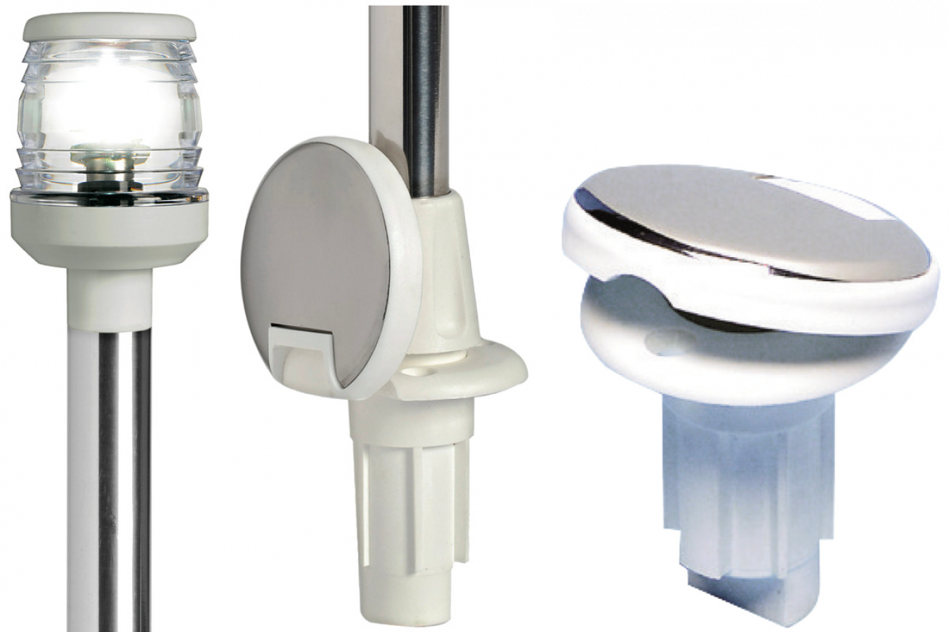 Pull-out led lightpole w/white base 100 cm LED 12/24 V - 1,7 W