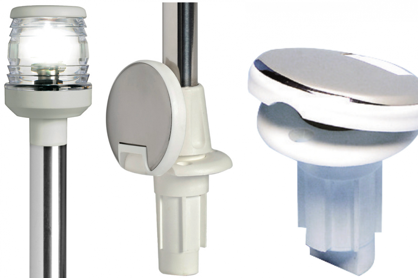 Pull-out led lightpole w/white base 60 cm  12/24V 1,7W white