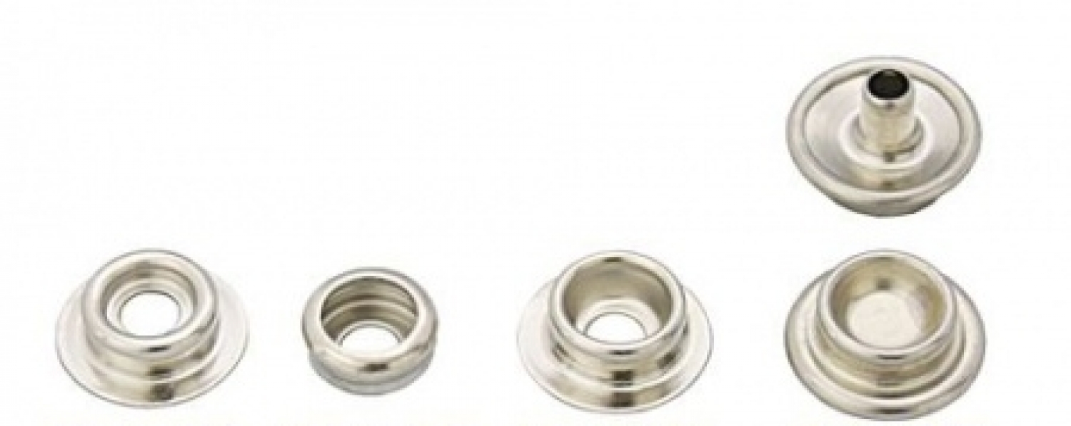 Kniedes ar tērauda sprādzi Ø9.6mm niķelēts misiņš - DURABLE®DOT® sistēma