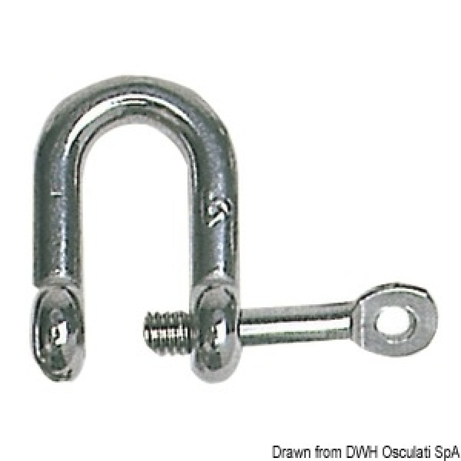 U-shackle  with captive pin 8 mm AISI316