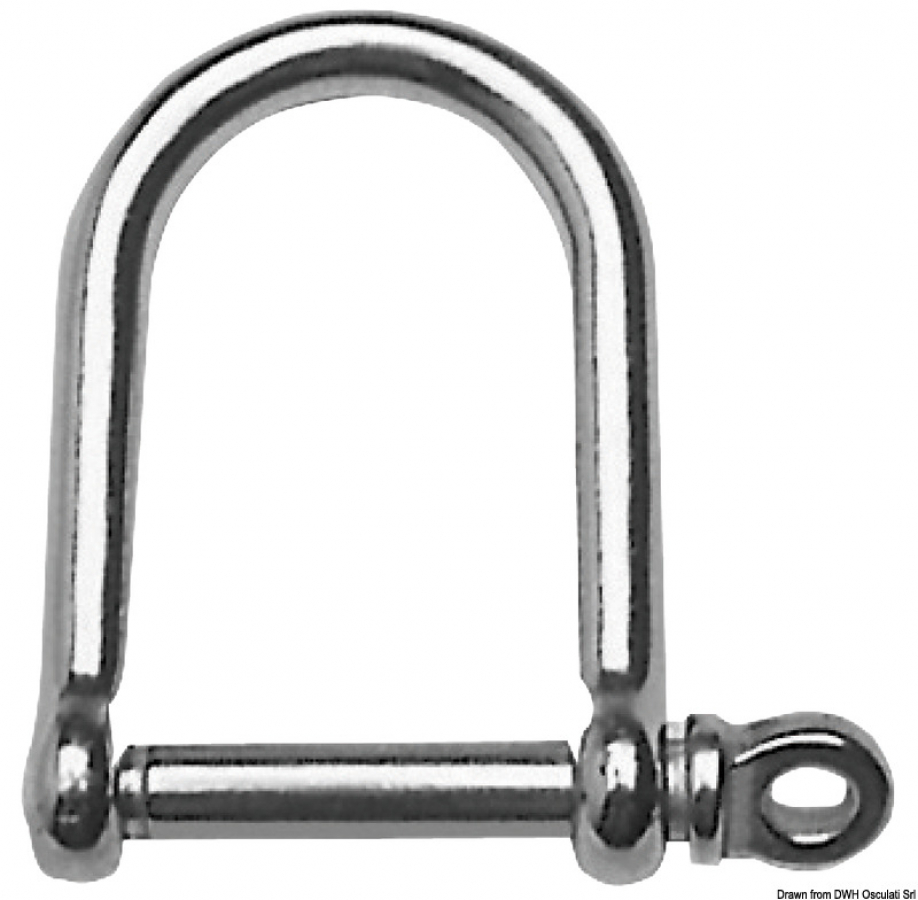Wide jaw SS shackle 5 mm AISI 316 D 5mm A 25mm L 22.5mm